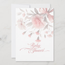 Elegante Aquarell Blume Bouquet Babydusche Einladung