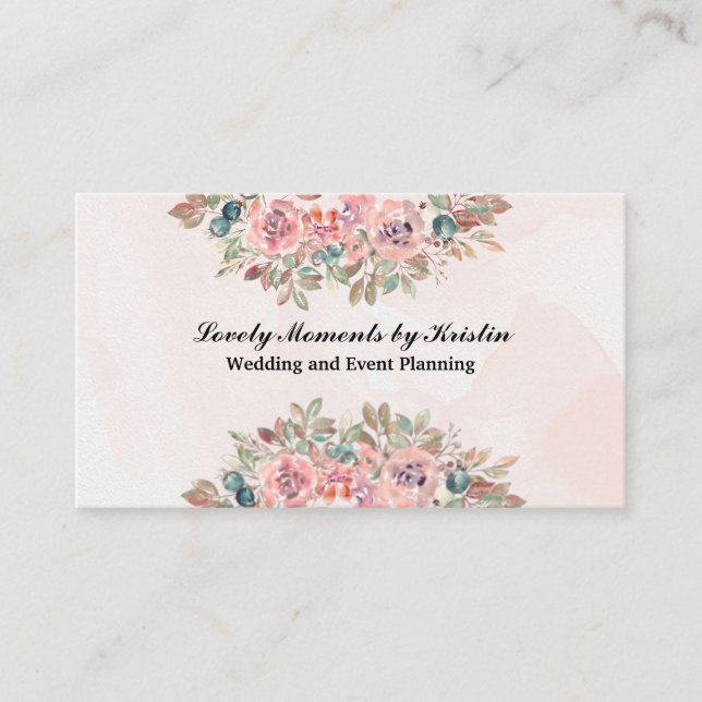 Elegante Aquarell-Blume kaufen Visitenkarte (Vorderseite)