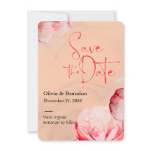 Elegante Aquarell-Blumen-Save-the-Date-Karte