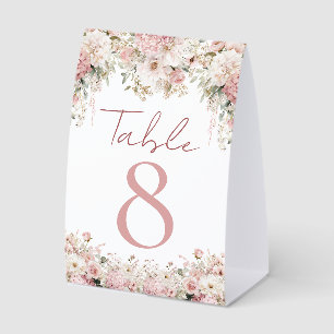 elegante Aquarell-Blumengarten rosa Hochzeit Tischaufsteller