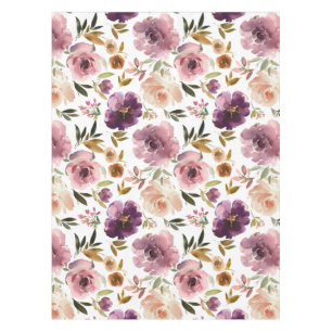 Elegante Aquarell-Blumenrosen Rosa Lila Tischdecke