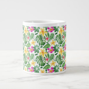 Elegante Aquarell-Botanik-Mohn-Blumen-Kaffeetasse Jumbo-Tasse