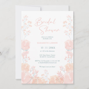 Elegante Aquarell-Brautparty mit Wildblumen-Motiv Einladung