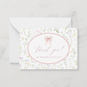 Elegante Aquarell-Frühlingswildblumen-Notizkarte Mitteilungskarte