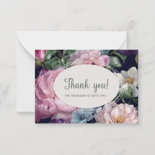 Elegante Aquarell-Frühlingswildblumen-Notizkarte Mitteilungskarte