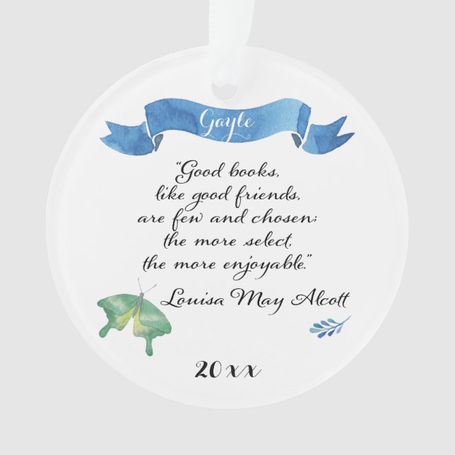 Elegante Aquarell-gute Buch-gute Freunde Ornament (Vorderseite)