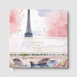 Elegante Aquarell Romantische Hochzeit Paris Frank Gästebuch