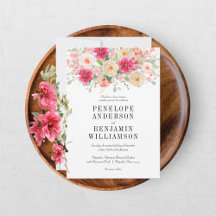 Elegante Aquarell-Rosa Blumenhochzeit