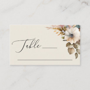 Elegante Aquarell-Soft-Garten-Blumen-Boho-Hochzeit Platzkarte