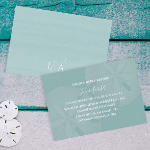 Elegante Aquarell-Strand-Sand-Dollar-Website RSVP Karte
