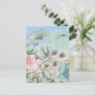 Elegante Aquarell-Vintage-Wildblumen Postkarte