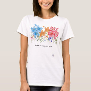Elegante Aquarell-Wildblume Wachse in deinem eigen T-Shirt