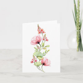 Elegante Aquarell-Wildblumen-Grußkarte Karte