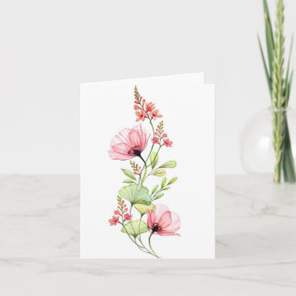 Elegante Aquarell-Wildblumen-Grußkarte Karte