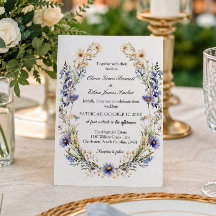 Elegante Aquarell-Wildblumengarten-Hochzeit