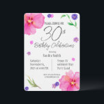 Elegante Aquarellblume 30. Geburtstagsfeier Einlad Einladung<br><div class="desc">Feiern Sie einen Meilenstein mit dieser 30. Geburtstagseinladung in Aquarellfarben, mit einem hübschen handbemalten Blumendesign auf einem Aquarellpapier mit strukturiertem Hintergrund für eine einzigartige künstlerische Touch. Diese Einladung eignet sich perfekt für eine stilvolle und unvergessliche Feier und bietet einen vollständig bearbeitbaren Text, damit Sie alle Details einfach personalisieren können. Ihre...</div>