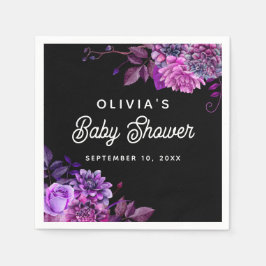 Elegante Aquarelldusche lila Blütendusche Serviette