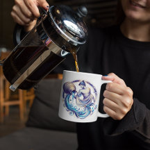 Elégante aquarelle Aquarius Zodiac Mug personnalis
