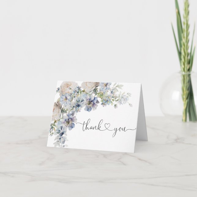 Elégante aquarelle Baby shower Floral Merci (Devant)