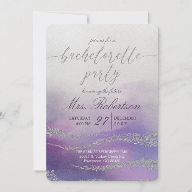 Elégante aquarelle Bachelorette Party Invitation (Devant)