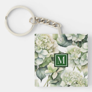 Elégante aquarelle blanche vert hydrangée florale