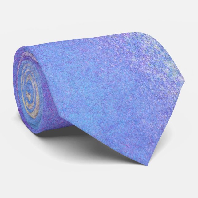 Elégante aquarelle bleue et violette | cravate (Roulé)