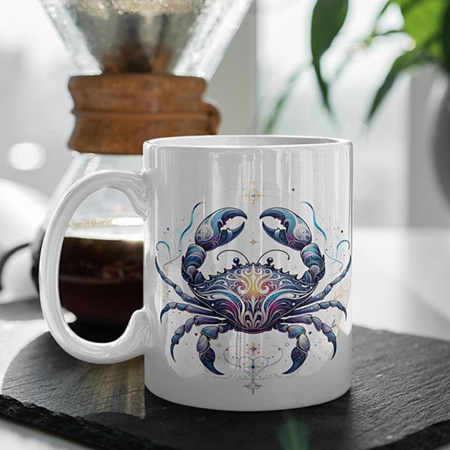 Elégante aquarelle Cancer Zodiac Mug personnalisé (Créateur téléchargé)