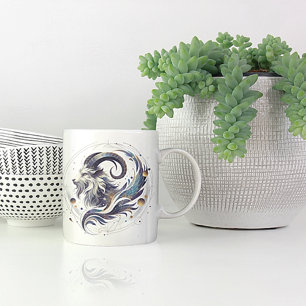 Elégante aquarelle Capricorne Zodiac Mug personnal