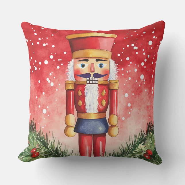 Elégante aquarelle Coussin d'arbre de Noël (Recto)