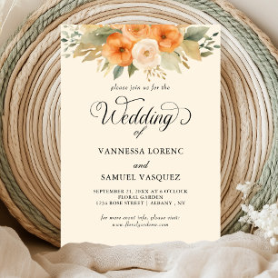 Elégante aquarelle Faire-part de mariage bohème
