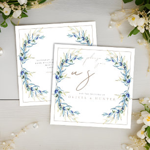 Elégante aquarelle Faire-part de mariage de branch