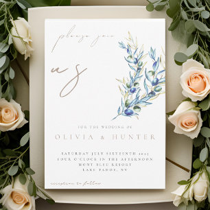 Elégante aquarelle Faire-part de mariage de branch