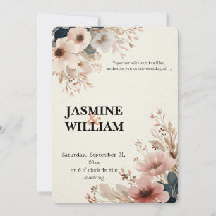 🌸 Elégante aquarelle Faire-part de mariage Floral