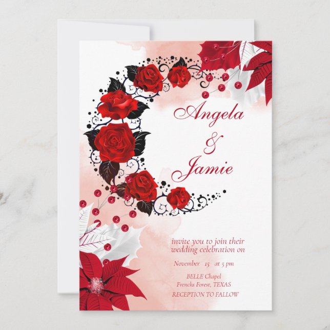 élégante aquarelle Faire-part de mariage FLORAL (Devant)