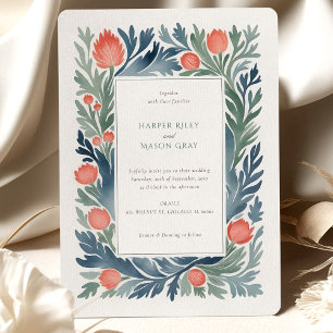 Elégante aquarelle Faire-part de mariage florale