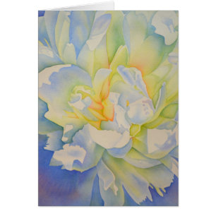 Elégante aquarelle fleurie de pivoine blanche