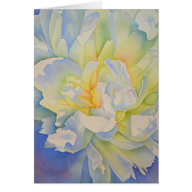 Elégante aquarelle fleurie de pivoine blanche (Devant)