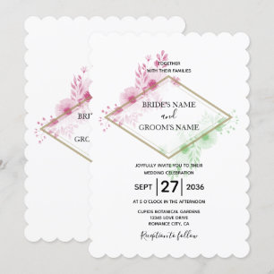 Elégante Aquarelle Fleurs Mariage Invitations