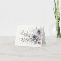 Elégante aquarelle Floral Folal Carte de remerciem