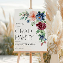 Elégante aquarelle Floral Graduation Party