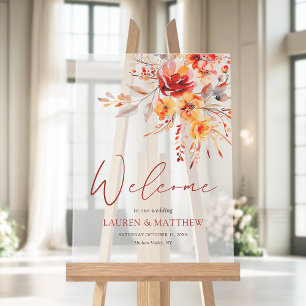 Elégante aquarelle Floral Mariage de automne Bienv