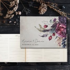Elégante aquarelle Floral Mariage livre d'hôtes