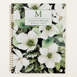 Elégante aquarelle florale noir et blanc