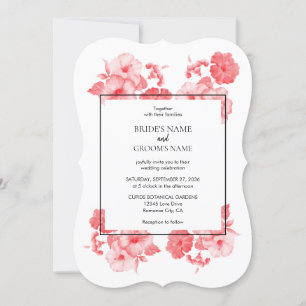 Elégante aquarelle Hibiscus Mariage Invitations