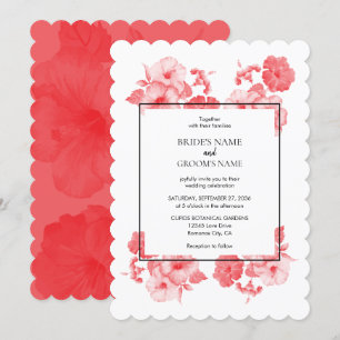 Elégante aquarelle Hibiscus Mariage Invitations