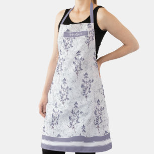 Elégante aquarelle Lavande motif floral tablier