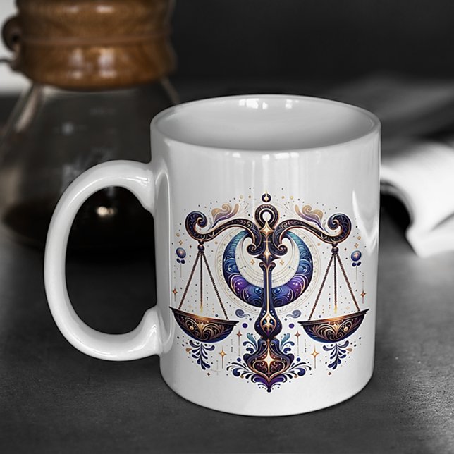 Elégante aquarelle Libra Zodiac Mug personnalisé (Créateur téléchargé)