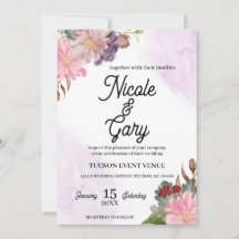 Elégante aquarelle mariage invitations
