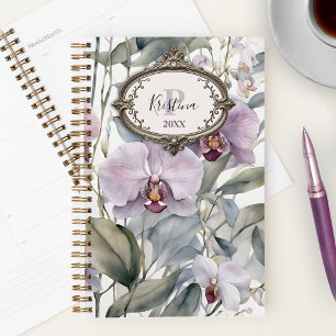 Elégante aquarelle Orchidées avec cadre Vintage