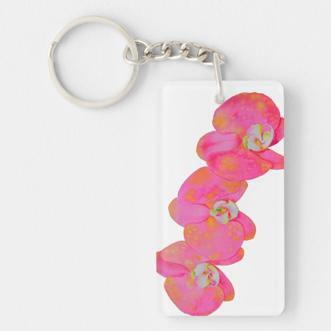 Elégante aquarelle rose orchidée peinture tropical (Devant)